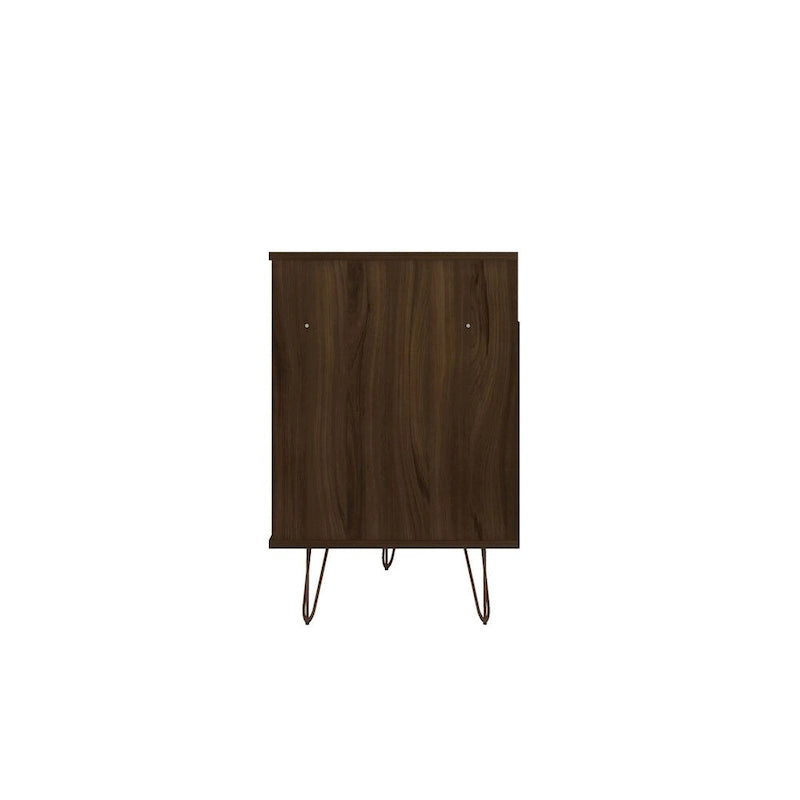 62.99" Mid-Century Media Cabinet Console with Metal Legs & Open Shelves