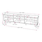 71" Modern TV Bench with 6 Open Adjustable Shelves - Fits TVs up to 85"