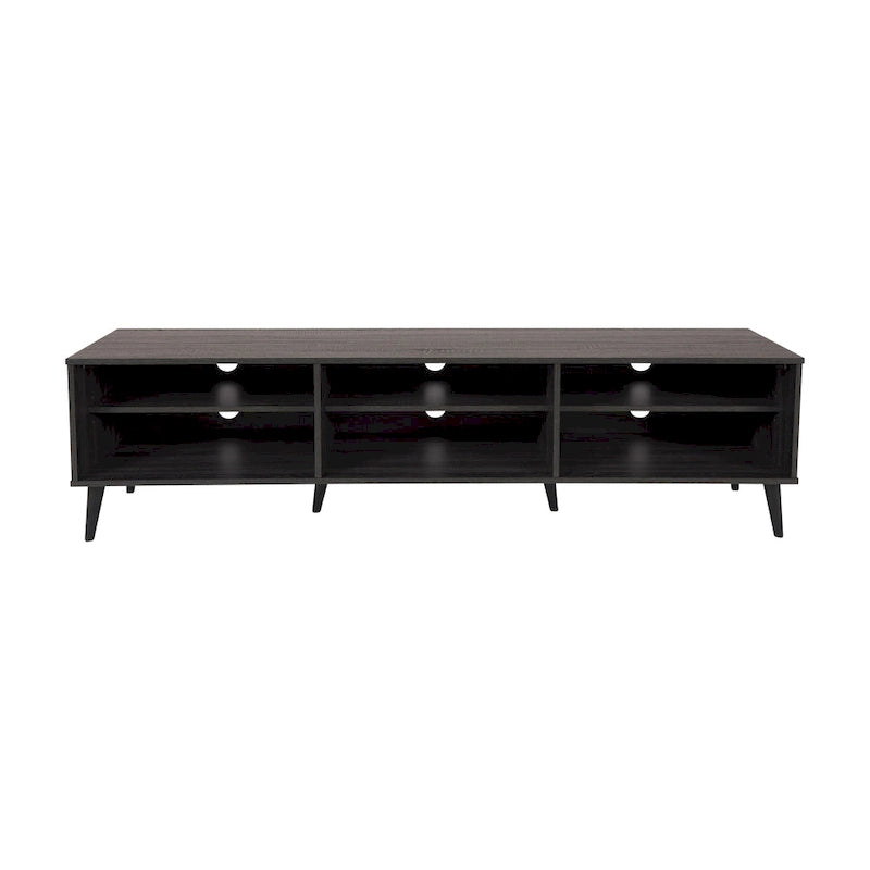 71" Modern TV Bench with 6 Open Adjustable Shelves - Fits TVs up to 85"