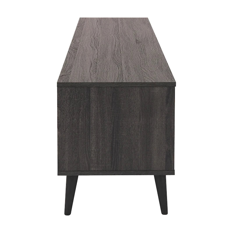 71" Modern TV Bench with 6 Open Adjustable Shelves - Fits TVs up to 85"