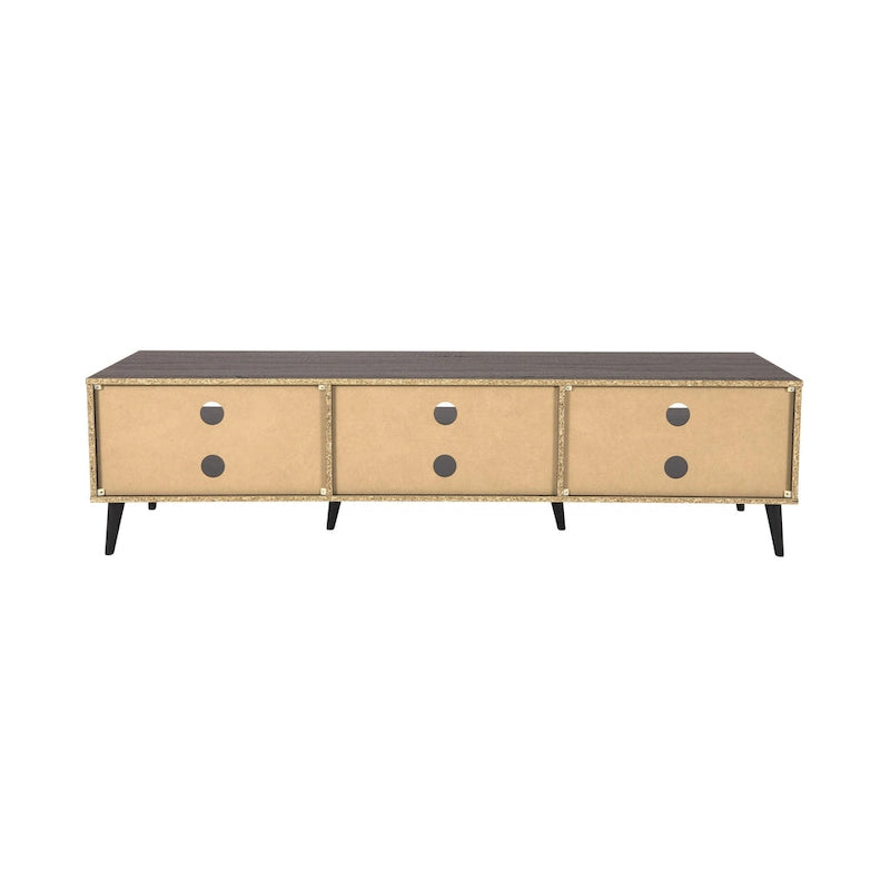 71" Modern TV Bench with 6 Open Adjustable Shelves - Fits TVs up to 85"