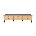 71" Modern TV Bench with 6 Open Adjustable Shelves - Fits TVs up to 85"