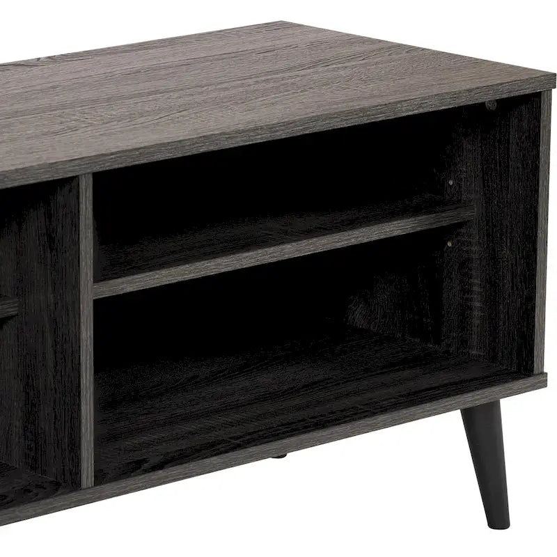71" Modern TV Bench with 6 Open Adjustable Shelves - Fits TVs up to 85"