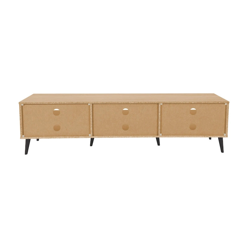 71" Modern TV Bench with 6 Open Adjustable Shelves - Fits TVs up to 85"