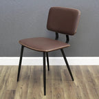 Transitional Faux Leather Dining Chair with Black Metal Legs - Multiple Colors