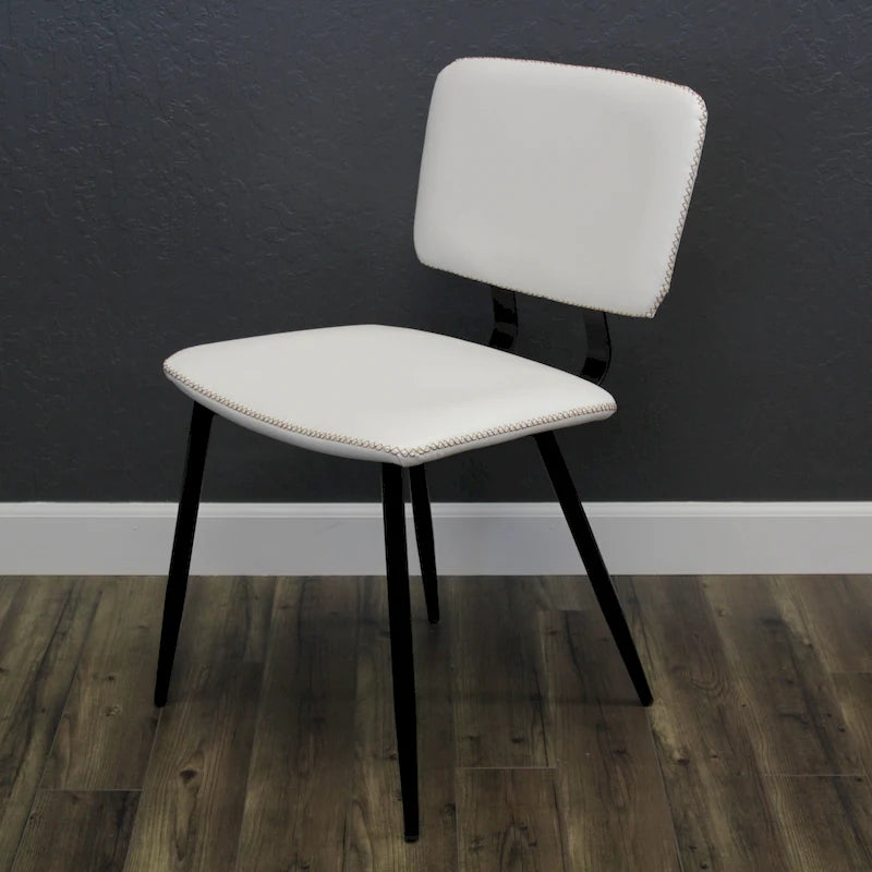 Transitional Faux Leather Dining Chair with Black Metal Legs - Multiple Colors