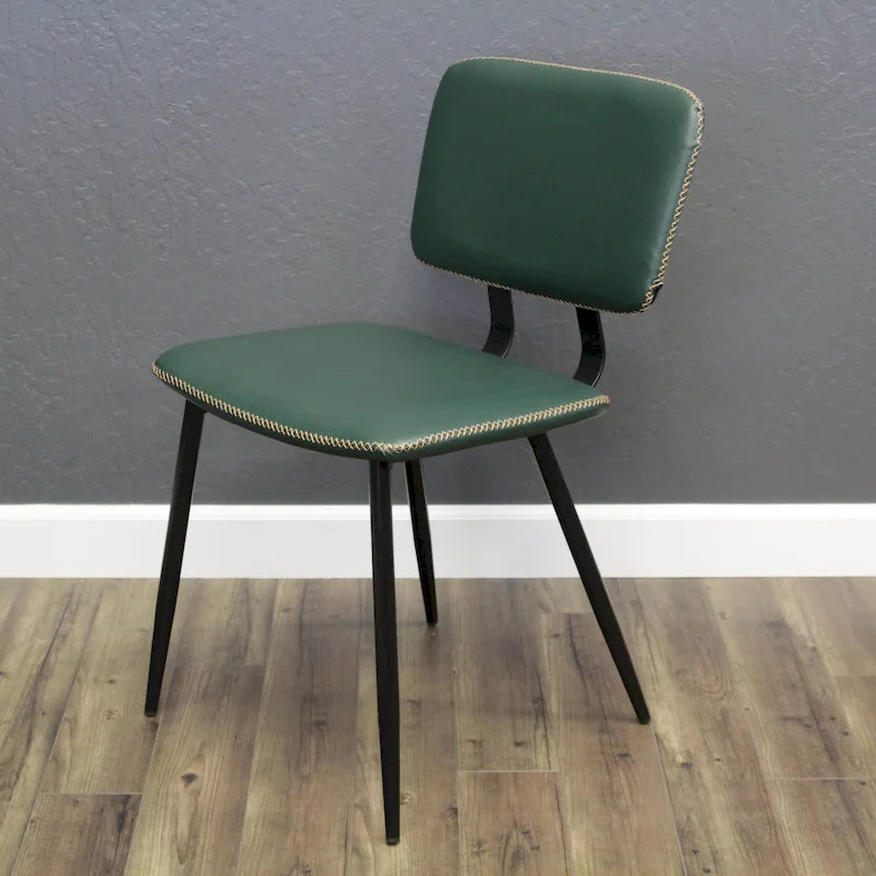 Transitional Faux Leather Dining Chair with Black Metal Legs - Multiple Colors