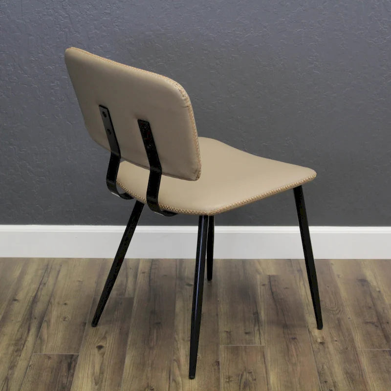 Transitional Faux Leather Dining Chair with Black Metal Legs - Multiple Colors