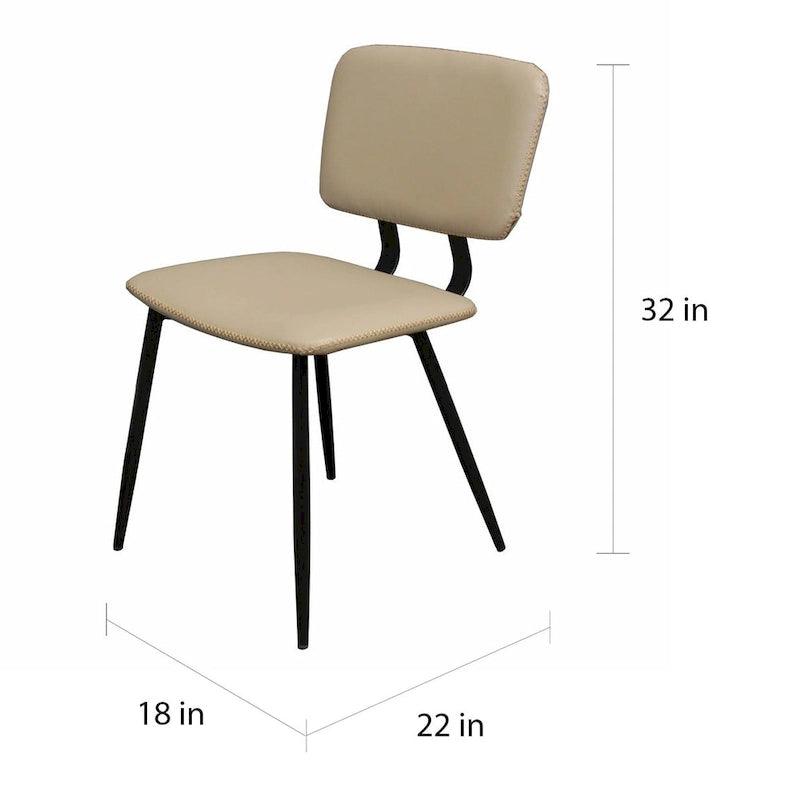 Transitional Faux Leather Dining Chair with Black Metal Legs - Multiple Colors