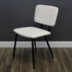 Transitional Faux Leather Dining Chair with Black Metal Legs - Multiple Colors