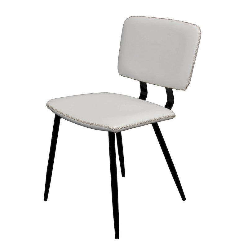 Transitional Faux Leather Dining Chair with Black Metal Legs - Multiple Colors