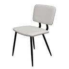 Transitional Faux Leather Dining Chair with Black Metal Legs - Multiple Colors