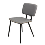Transitional Faux Leather Dining Chair with Black Metal Legs - Multiple Colors