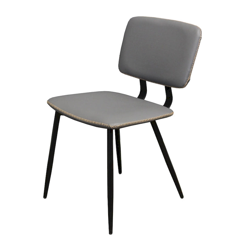 Transitional Faux Leather Dining Chair with Black Metal Legs - Multiple Colors