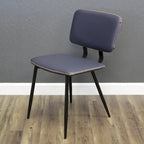 Transitional Faux Leather Dining Chair with Black Metal Legs - Multiple Colors