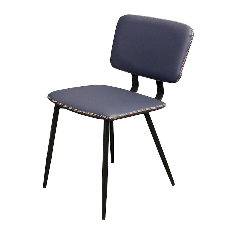 Transitional Faux Leather Dining Chair with Black Metal Legs - Multiple Colors