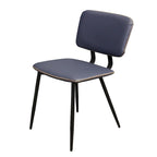 Transitional Faux Leather Dining Chair with Black Metal Legs - Multiple Colors