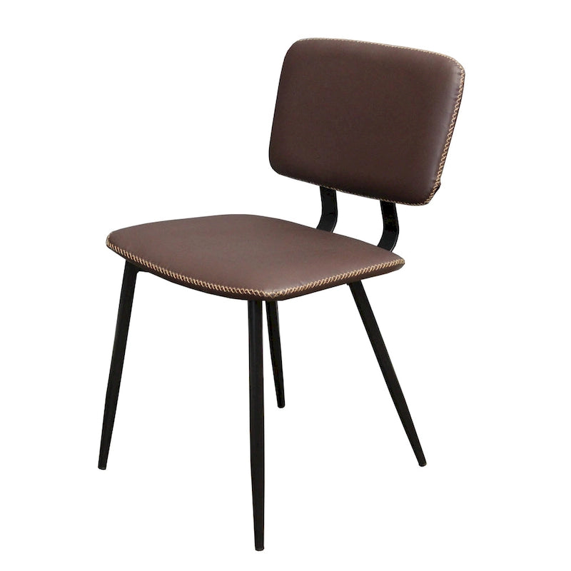 Transitional Faux Leather Dining Chair with Black Metal Legs - Multiple Colors