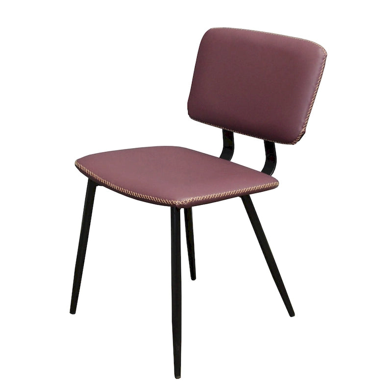 Transitional Faux Leather Dining Chair with Black Metal Legs - Multiple Colors