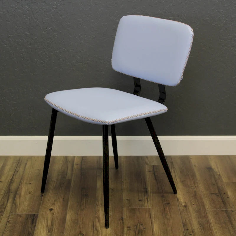 Transitional Faux Leather Dining Chair with Black Metal Legs - Multiple Colors