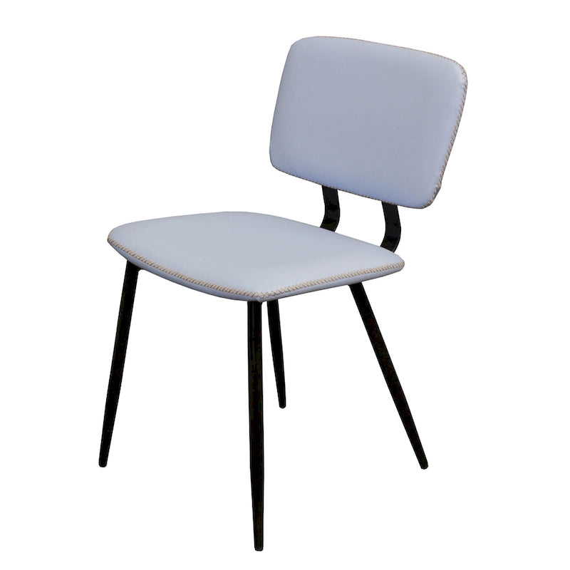 Transitional Faux Leather Dining Chair with Black Metal Legs - Multiple Colors