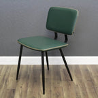 Transitional Faux Leather Dining Chair with Black Metal Legs - Multiple Colors