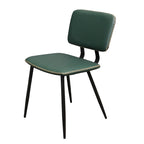 Transitional Faux Leather Dining Chair with Black Metal Legs - Multiple Colors