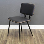 Transitional Faux Leather Dining Chair with Black Metal Legs - Multiple Colors