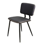 Transitional Faux Leather Dining Chair with Black Metal Legs - Multiple Colors