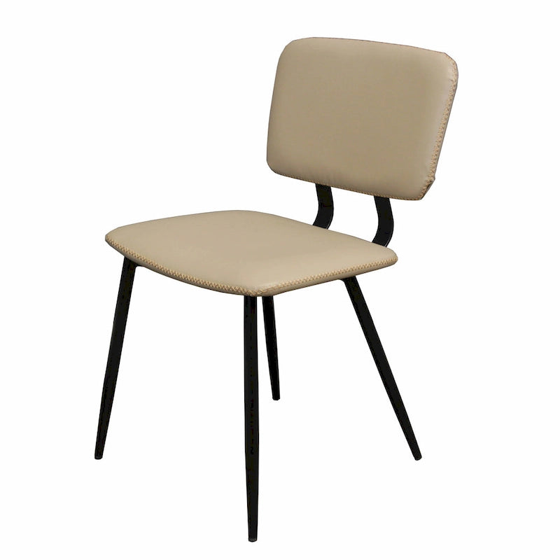 Transitional Faux Leather Dining Chair with Black Metal Legs - Multiple Colors