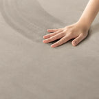 Latte Velvet Upholstered Platform Bed with Split Headboard - No Box Spring Needed