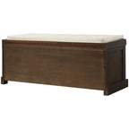 Rustic Entryway Storage Bench with 3 Removable Baskets & Cushioned Seat