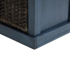 Rustic Entryway Storage Bench with 3 Removable Baskets & Cushioned Seat