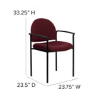Comfort Stackable Steel Side Reception Chair with Arms