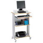 MUV Mobile Standing Computer Desk & Printer Stand with Storage Shelves