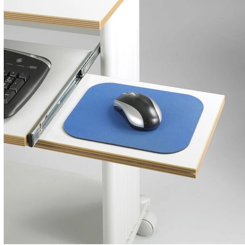 MUV Mobile Standing Computer Desk & Printer Stand with Storage Shelves