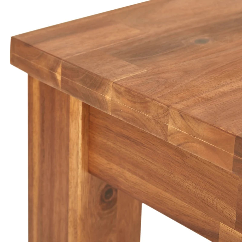 Solid Acacia Wood TV Bench - Contemporary Media Console with Storage