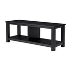 Solid Acacia Wood TV Bench - Contemporary Media Console with Storage