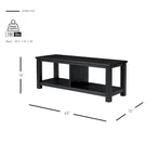 Solid Acacia Wood TV Bench - Contemporary Media Console with Storage