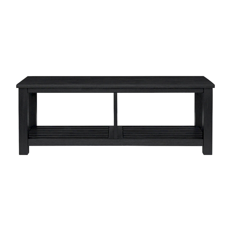 Solid Acacia Wood TV Bench - Contemporary Media Console with Storage