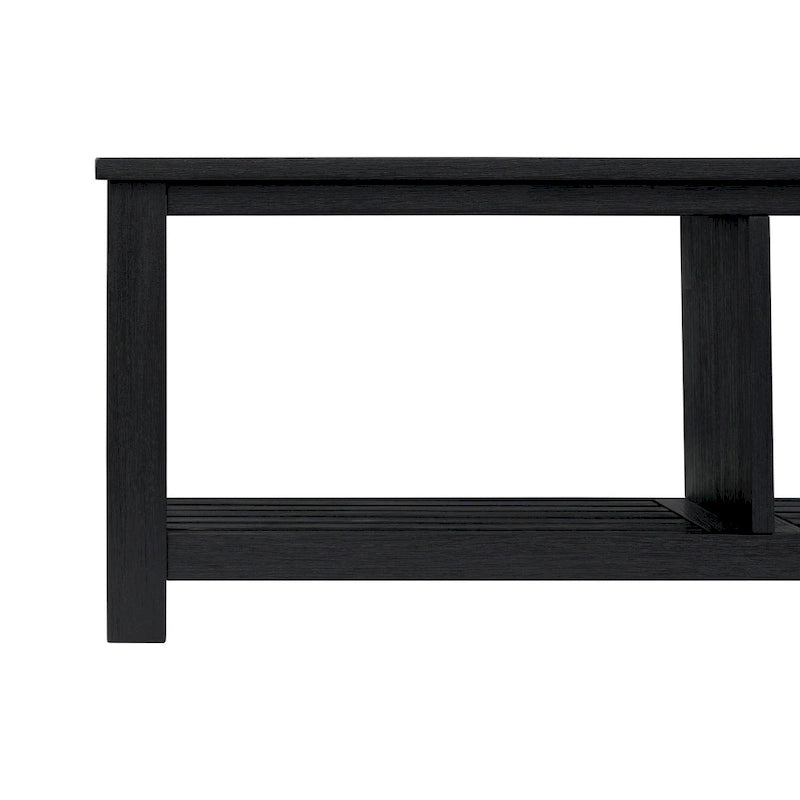 Solid Acacia Wood TV Bench - Contemporary Media Console with Storage