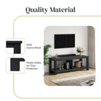 Solid Acacia Wood TV Bench - Contemporary Media Console with Storage