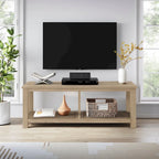 Solid Acacia Wood TV Bench - Contemporary Media Console with Storage