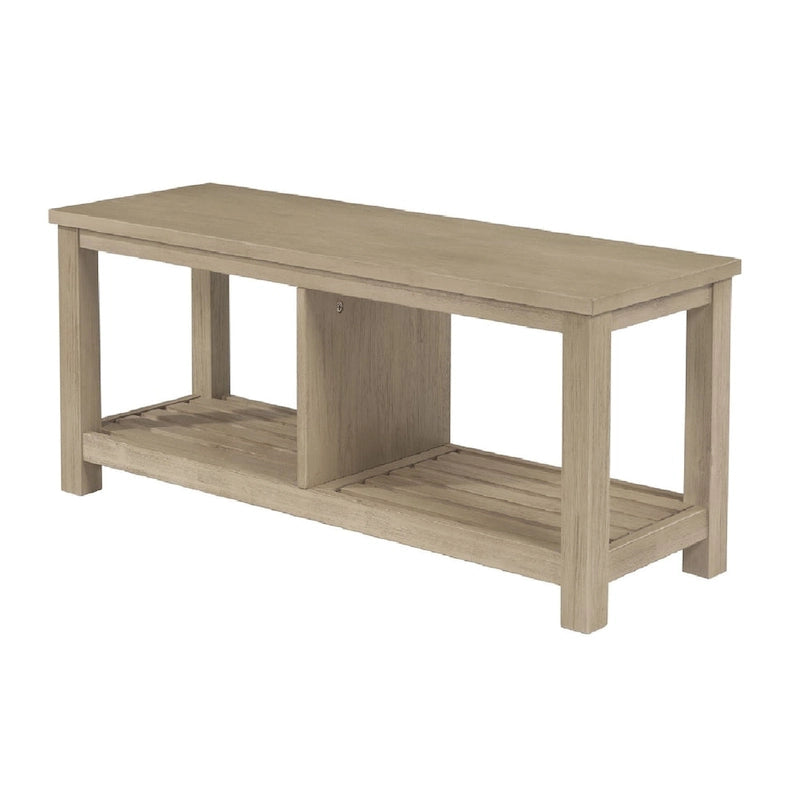 Solid Acacia Wood TV Bench - Contemporary Media Console with Storage