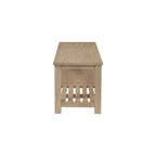 Solid Acacia Wood TV Bench - Contemporary Media Console with Storage