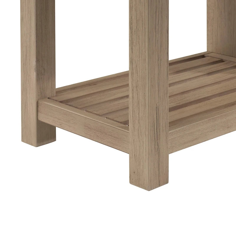 Solid Acacia Wood TV Bench - Contemporary Media Console with Storage