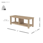Solid Acacia Wood TV Bench - Contemporary Media Console with Storage