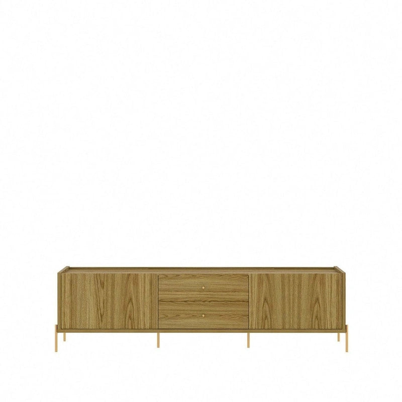 86.69" Glam Media Cabinet Console with Gold Accents - Living Room & Bedroom