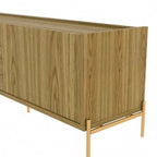 86.69" Glam Media Cabinet Console with Gold Accents - Living Room & Bedroom