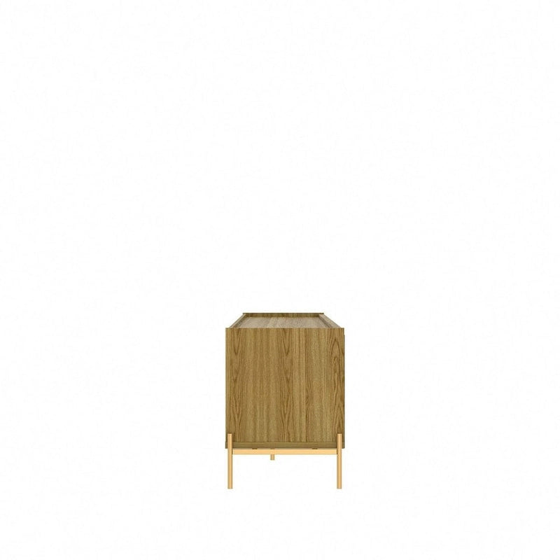 86.69" Glam Media Cabinet Console with Gold Accents - Living Room & Bedroom